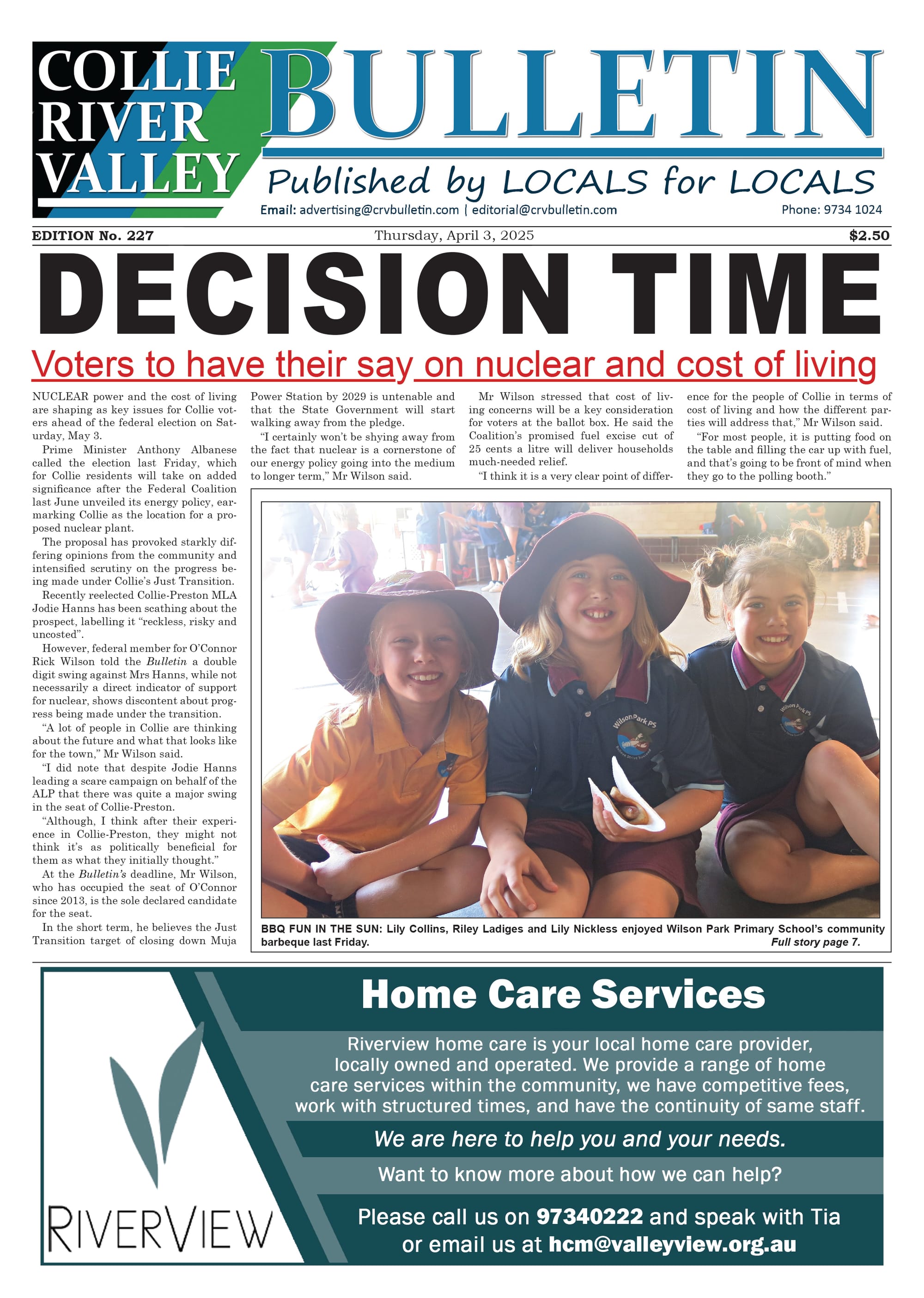 Collie River Valley Bulletin, April 3, 2025