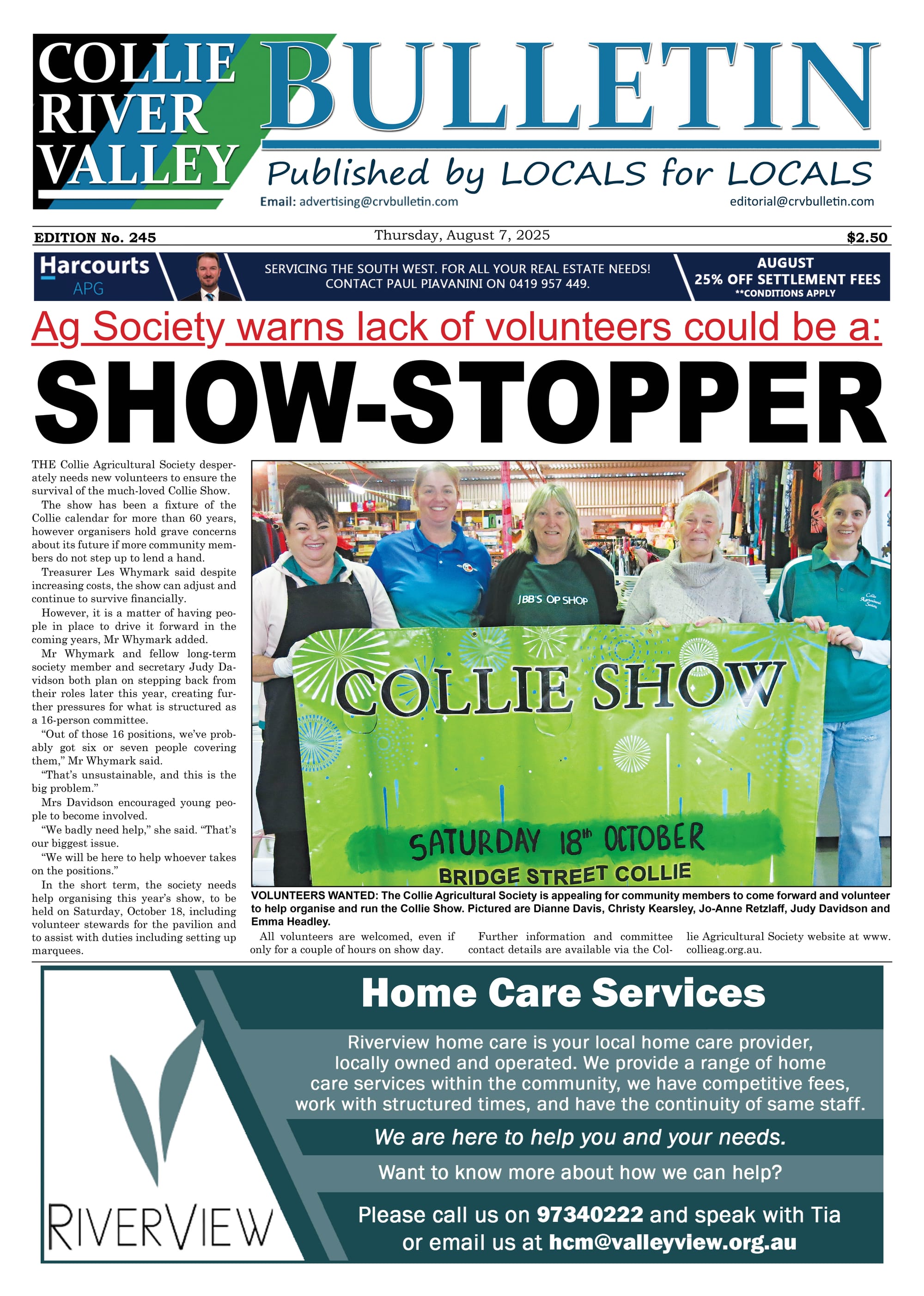 Collie River Valley Bulletin, August 07, 2025