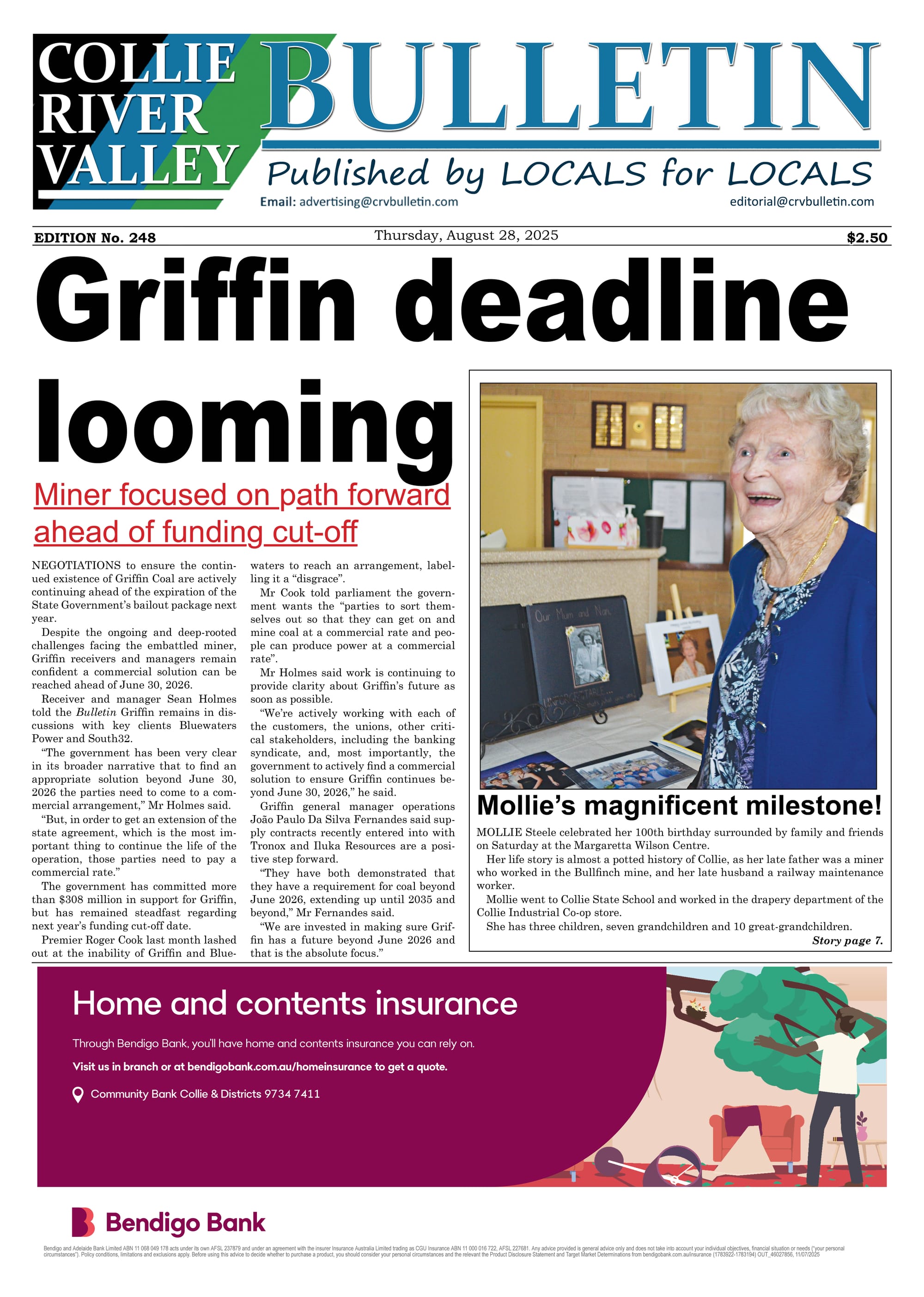 Collie River Valley Bulletin, August 28, 2025