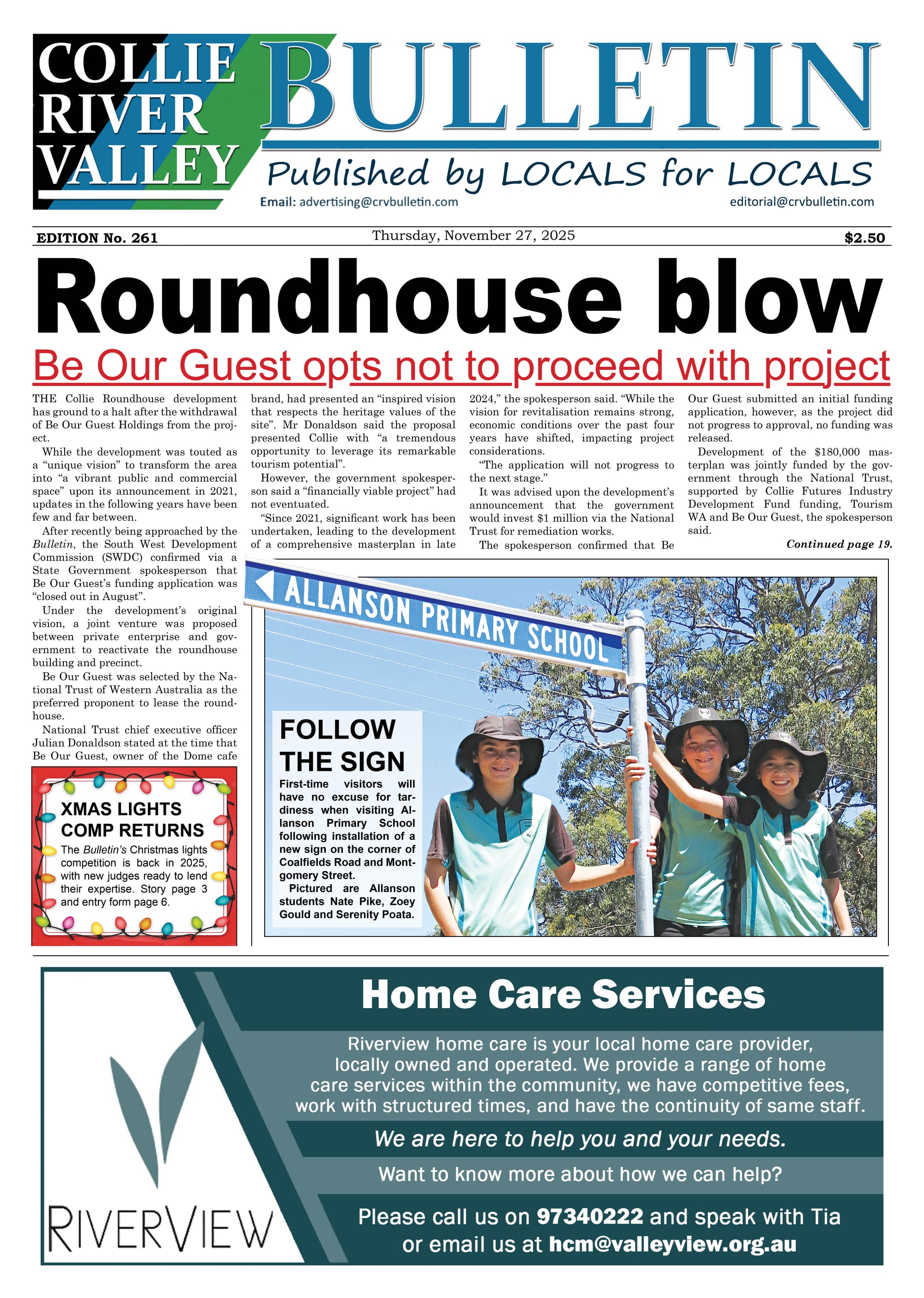 Collie River Valley Bulletin, November 27, 2025  post
                                image