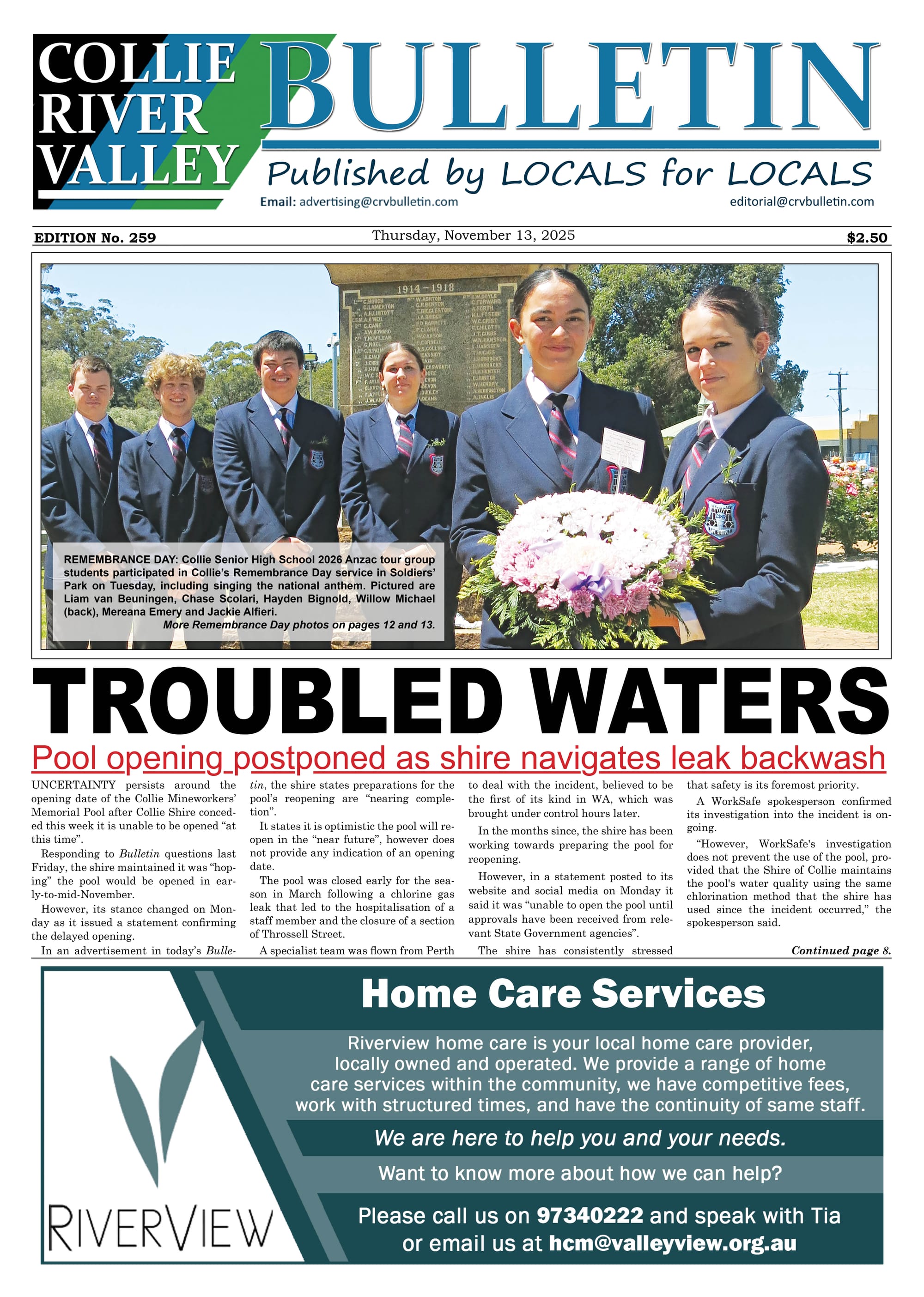 Collie River Valley Bulletin, November 13, 2025  post
                                image