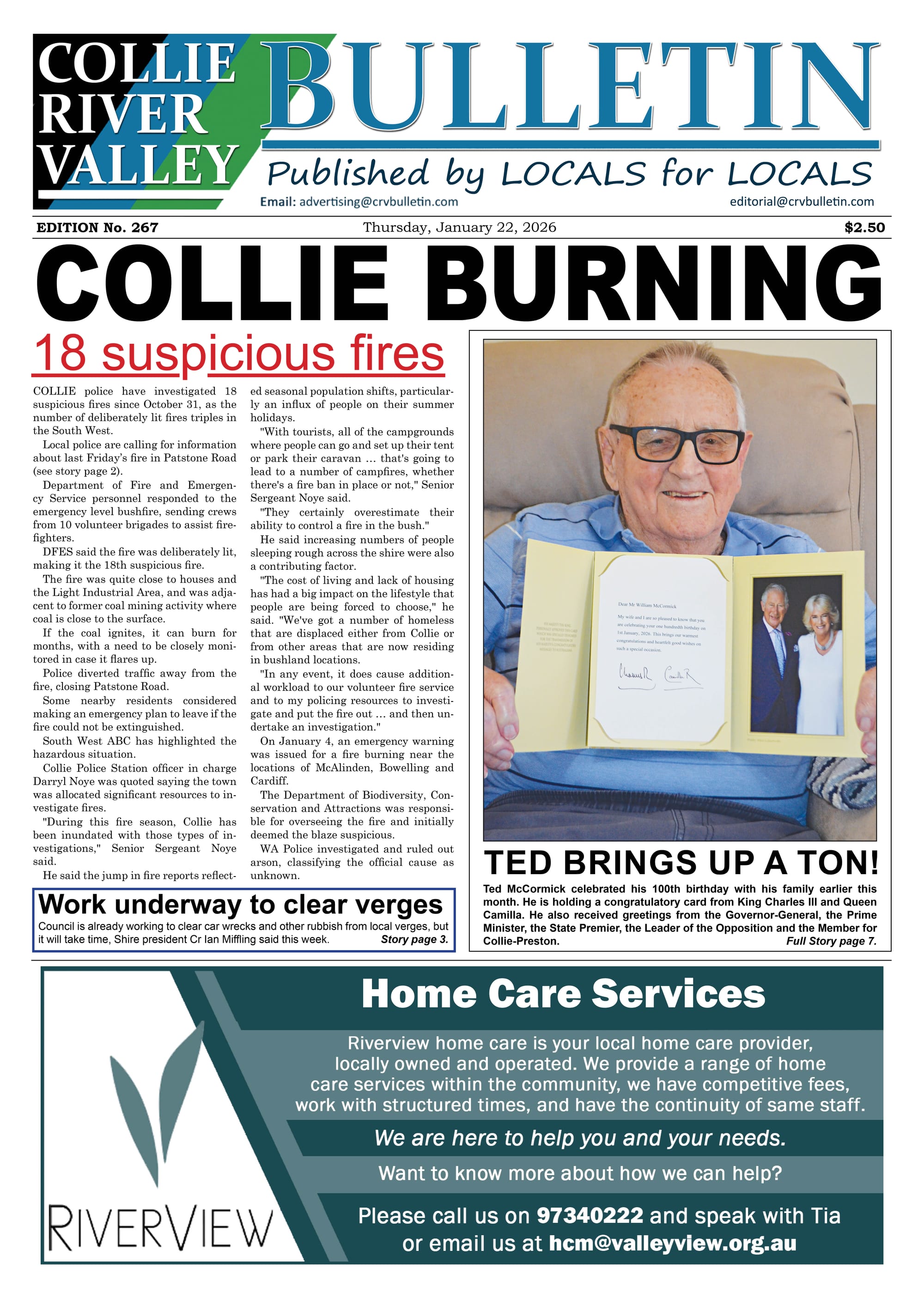 Collie River Valley Bulletin, January 22, 2026