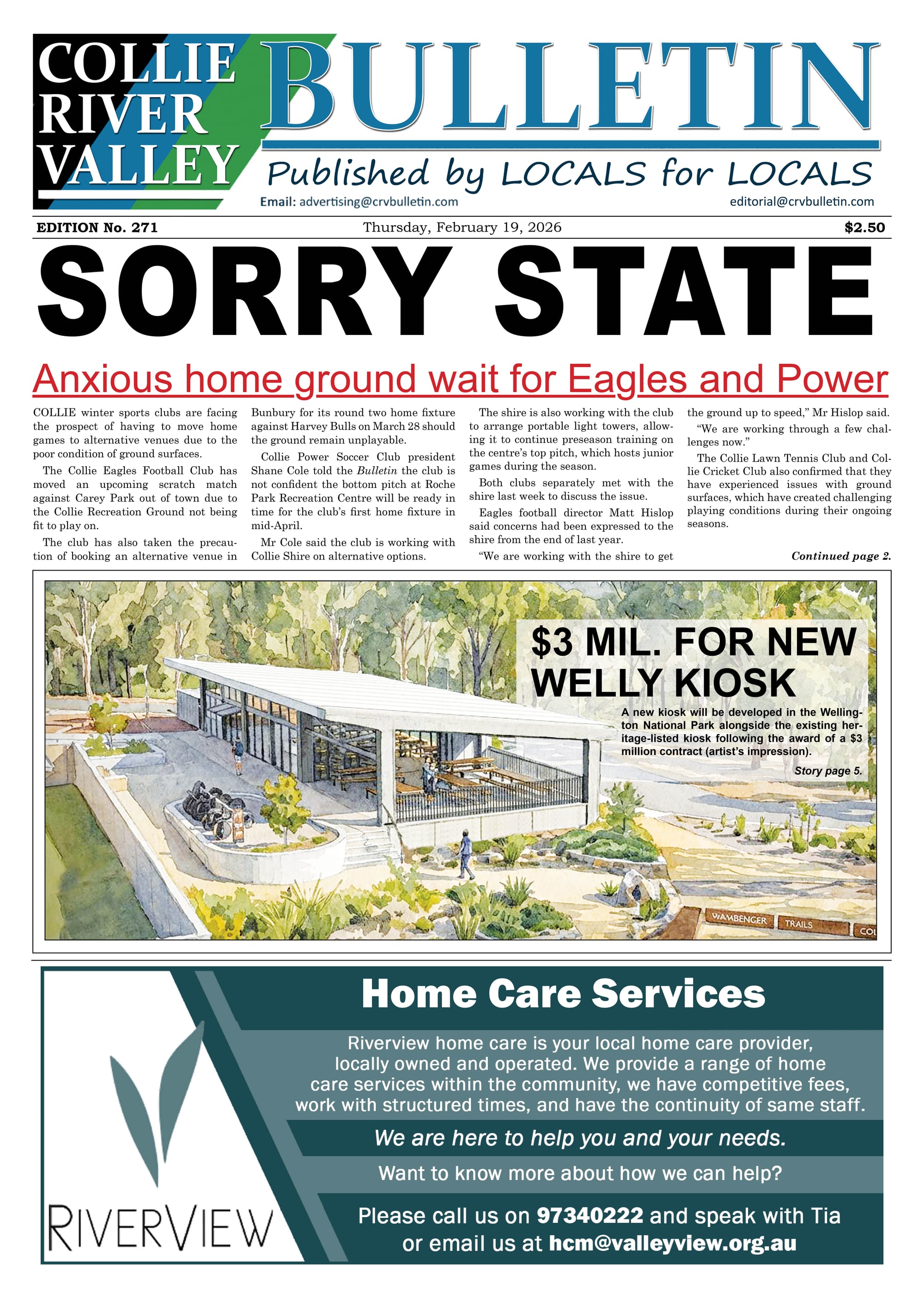 Collie River Valley Bulletin, February 19, 2026  post
                                image