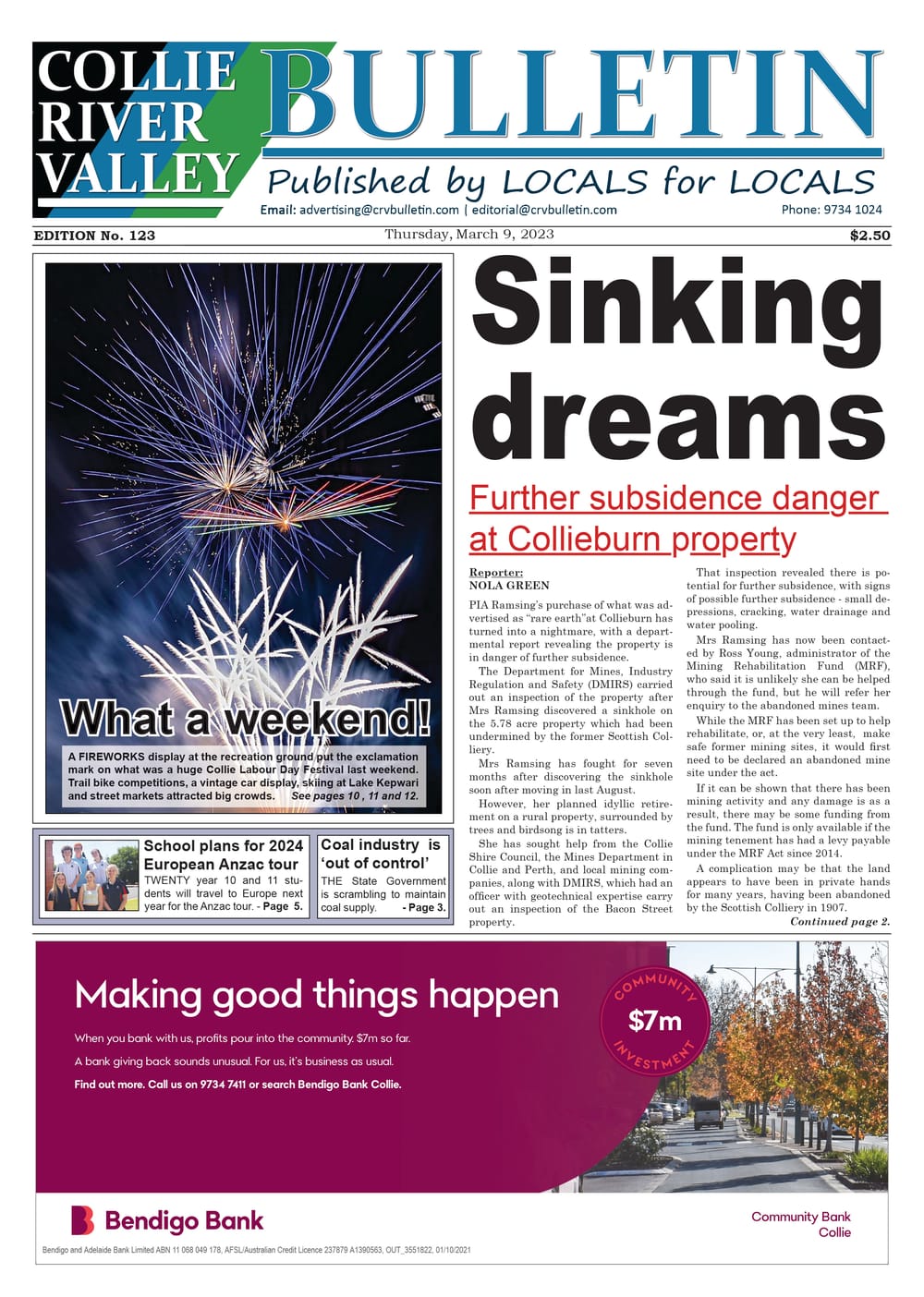 Collie River Valley Bulletin, March 9, 2023 post image