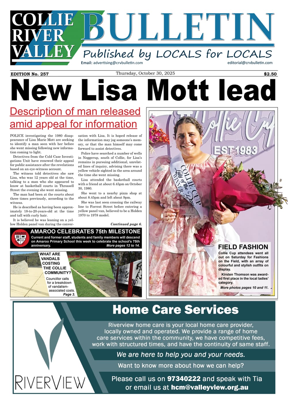 Collie River Valley Bulletin, October 30, 2025 post image