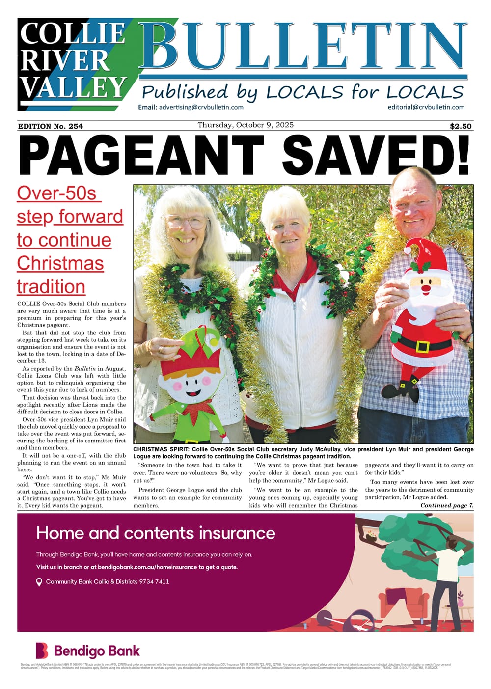 Collie River Valley Bulletin, October 9, 2025 post image