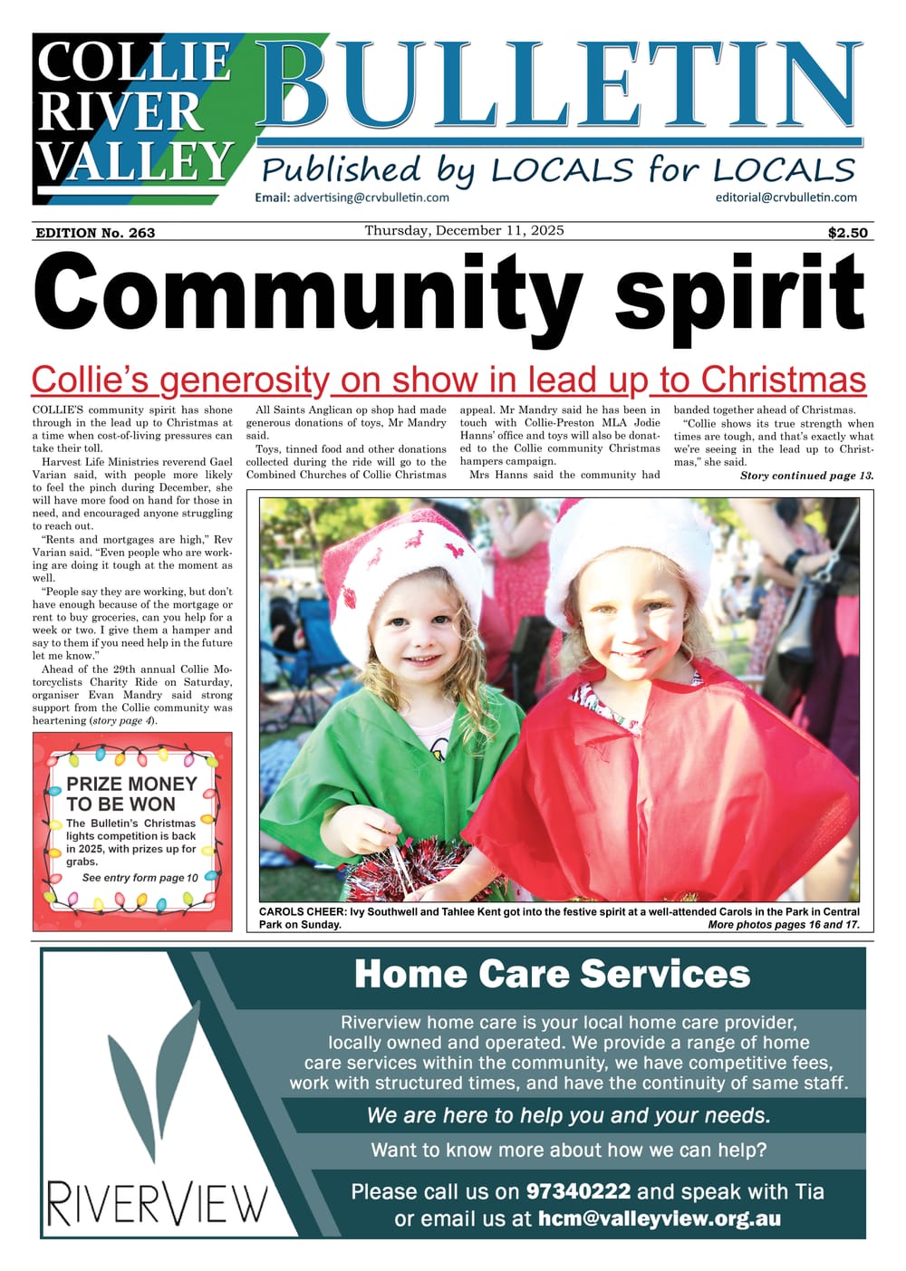 Collie River Valley Bulletin, December 11, 2025 post image