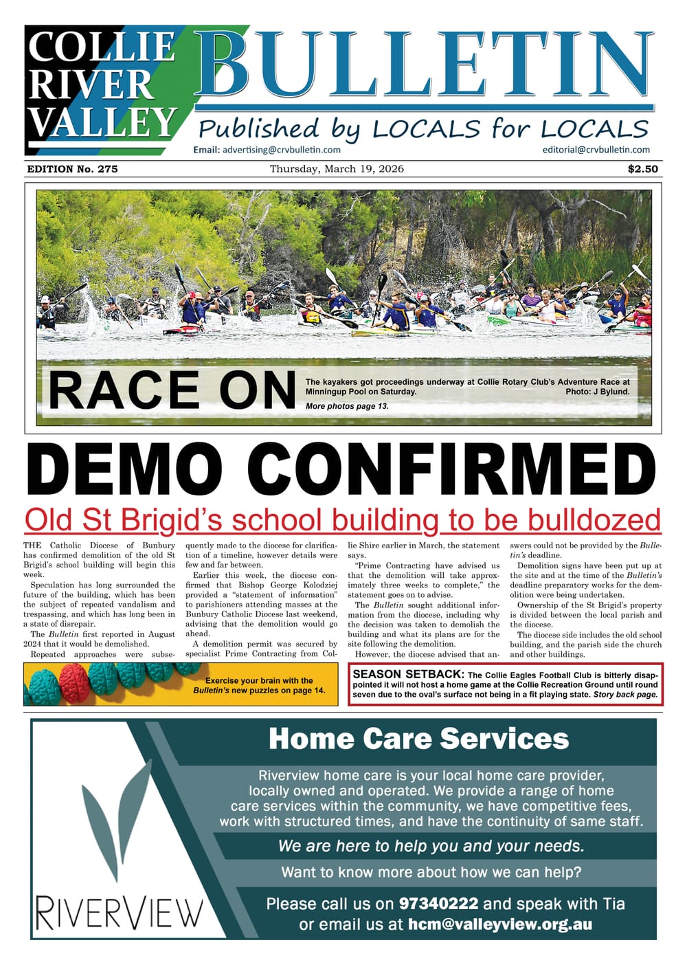 Collie River Valley Bulletin, March 19, 2026 post image
