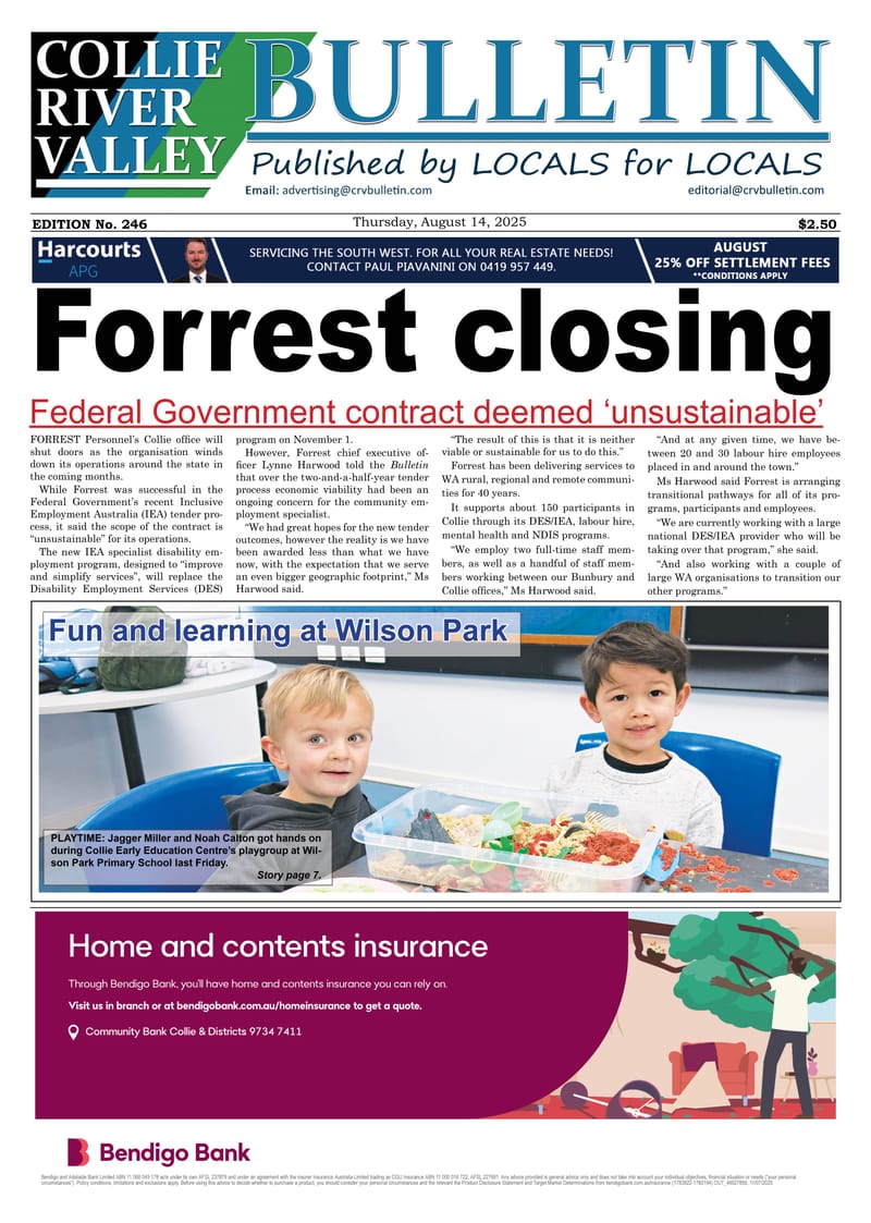 Collie River Valley Bulletin, August 14, 2025 post image