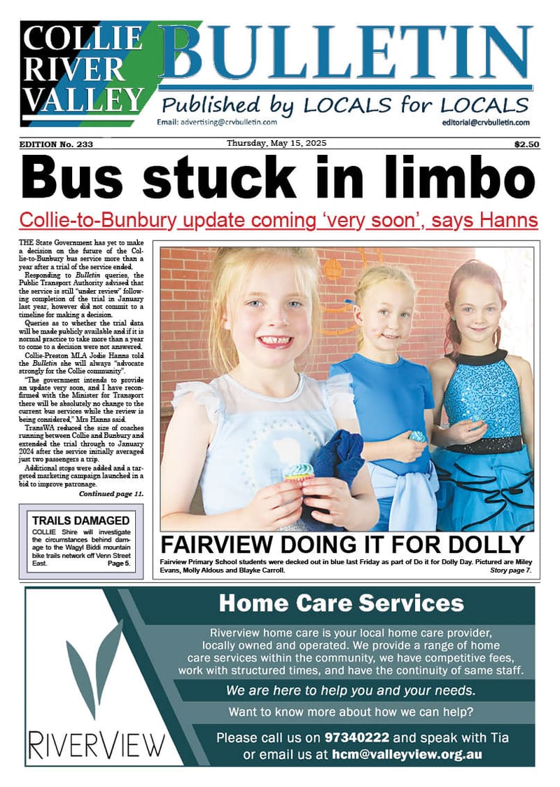 Collie River Valley Bulletin, May 15, 2025 post image