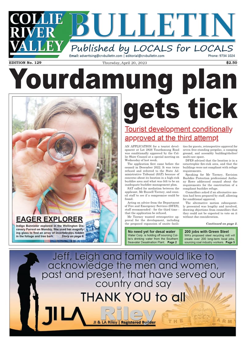 Collie River Valley Bulletin, April 20, 2023 post image