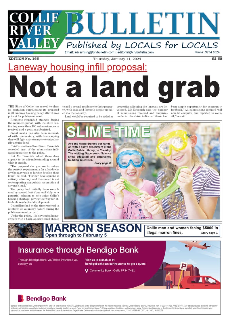 Collie River Valley Bulletin, January 11, 2024 post image