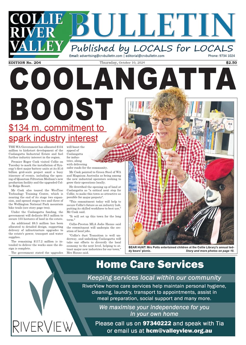 Collie River Valley Bulletin, October 10, 2024 post image