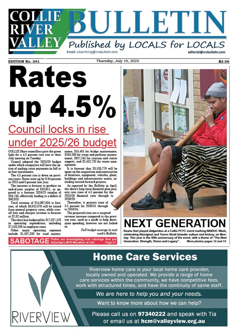 Collie River Valley Bulletin, July 10, 2025 post image