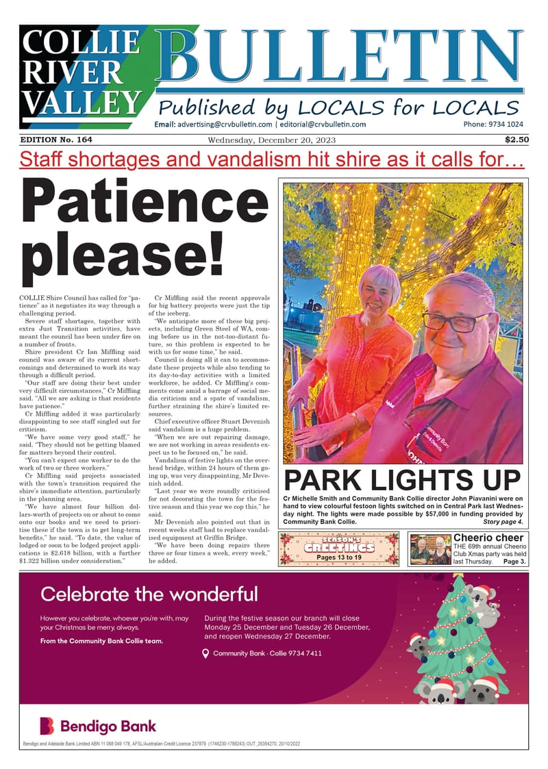 Collie River Valley Bulletin, December 20, 2023 post image