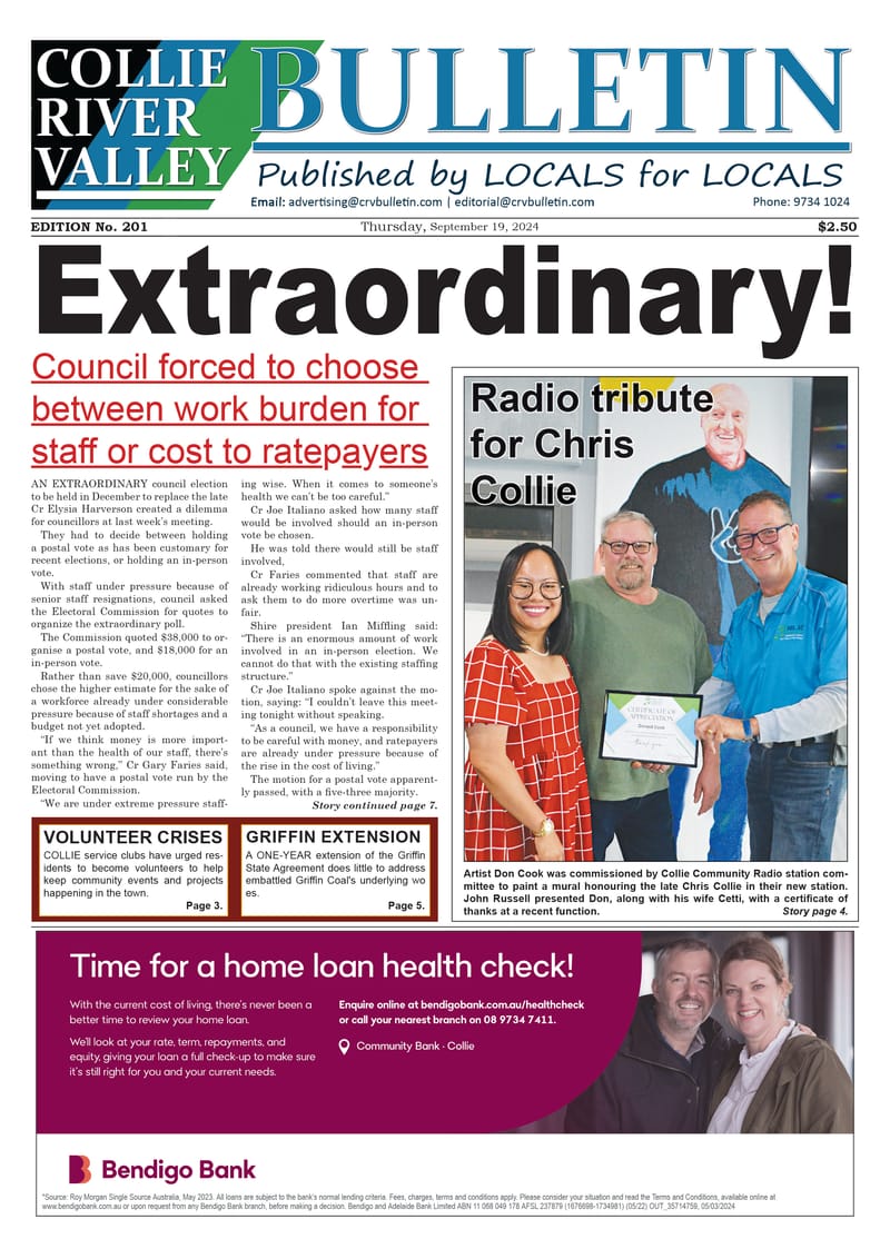 Collie River Valley Bulletin, September 19, 2024 post image