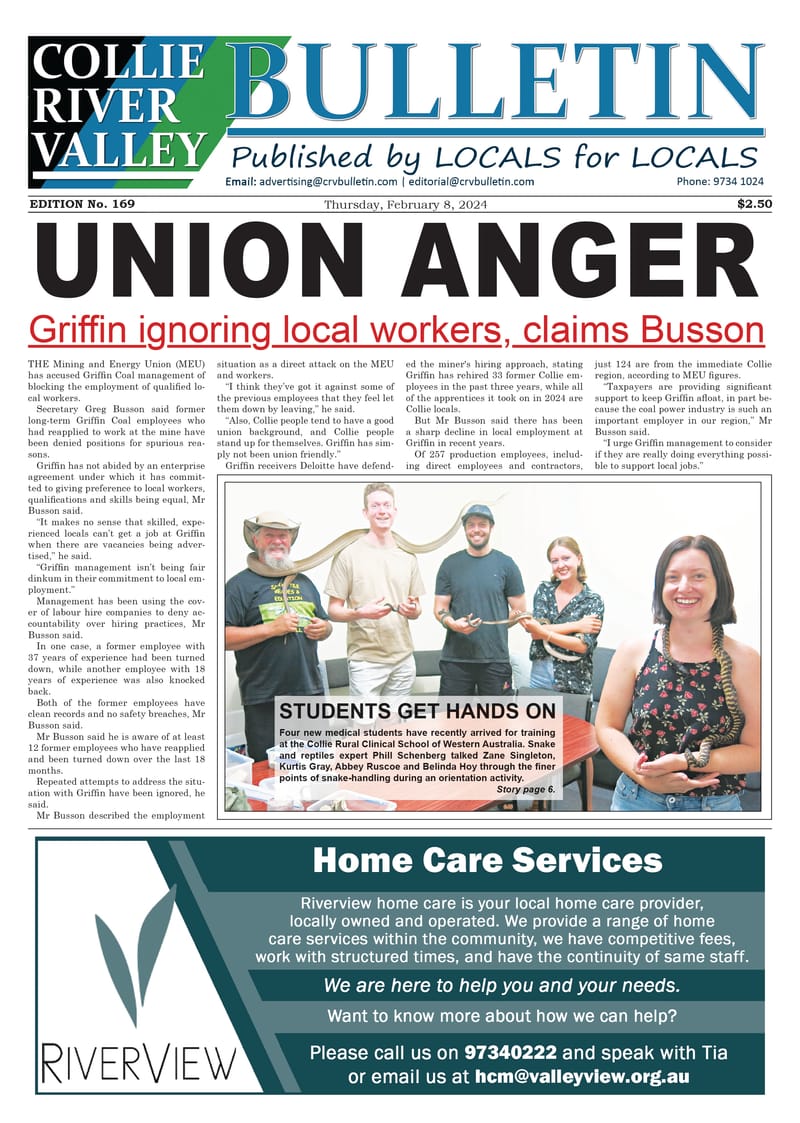 Collie River Valley Bulletin, February 8, 2024 post image