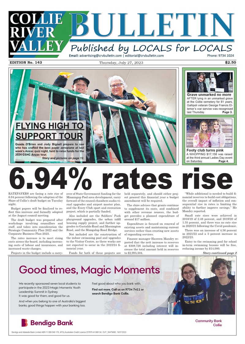 Collie River Valley Bulletin, July 27, 2023 post image