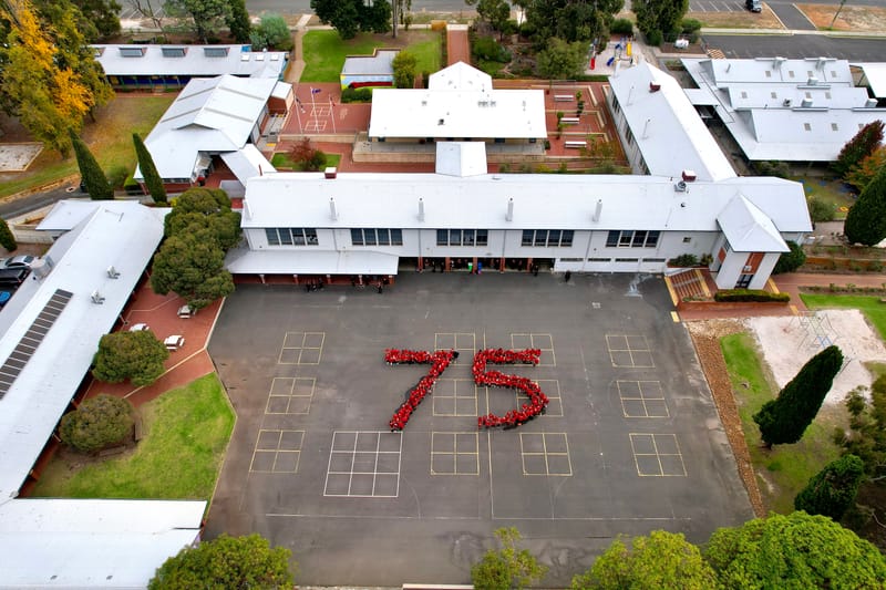 Students assemble for anniversary post image