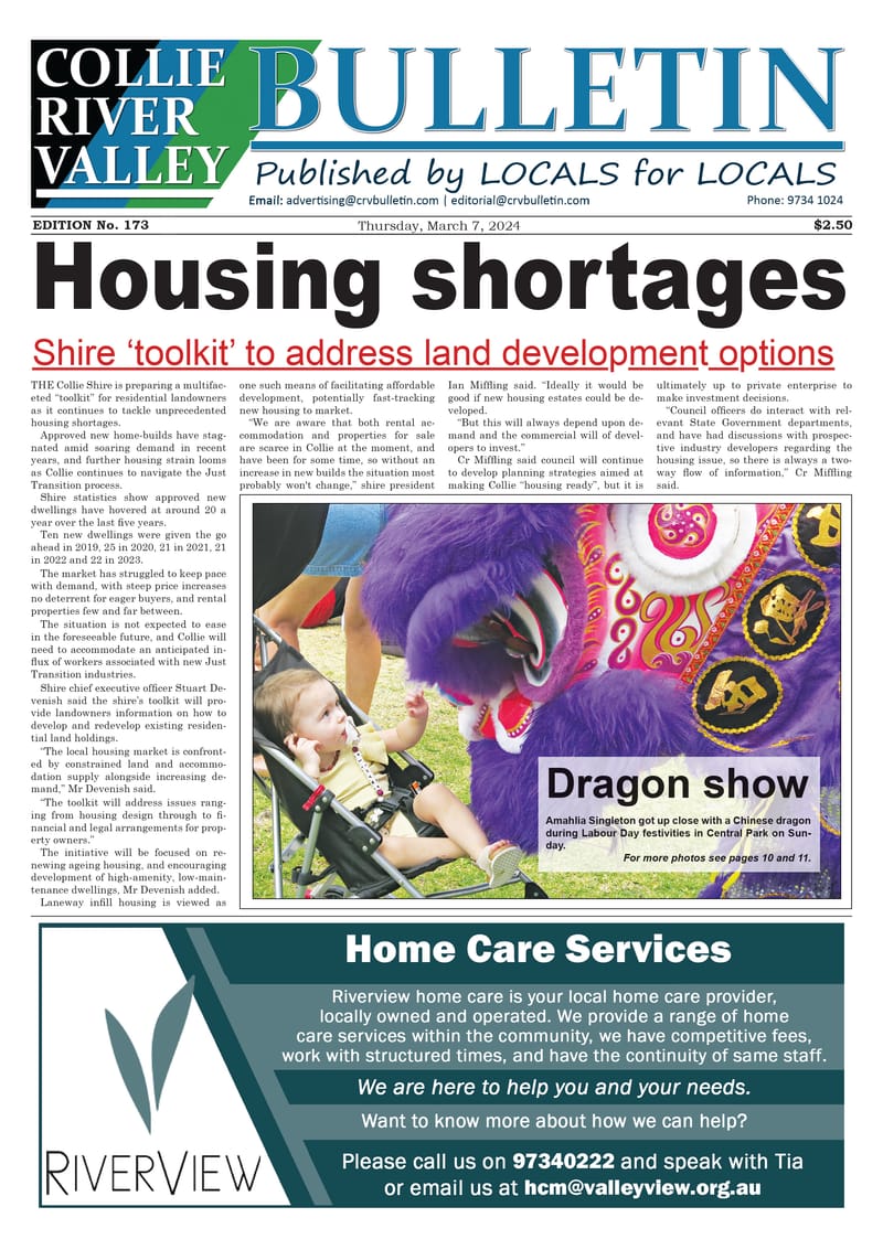 Collie River Valley Bulletin, March 7, 2024 post image