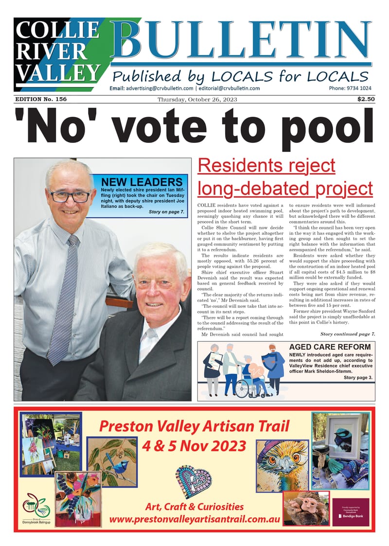 Collie River Valley Bulletin, October 26, 2023 post image