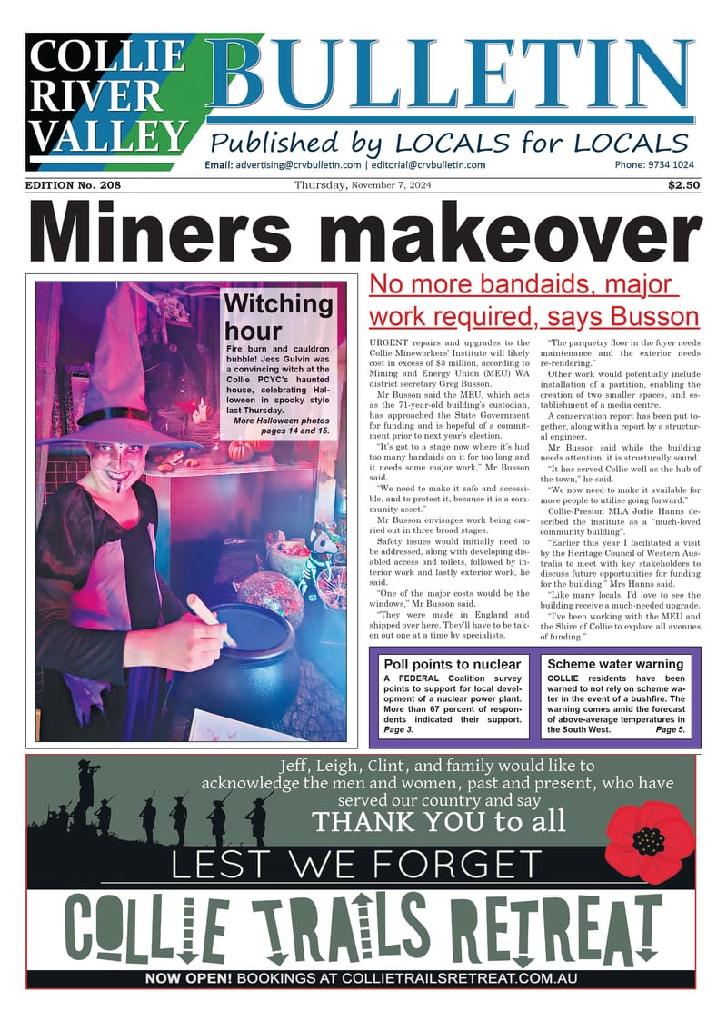 Collie River Valley Bulletin, November 7, 2024 post image