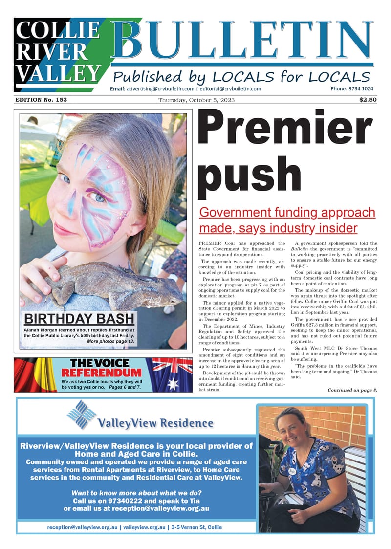 Collie River Valley Bulletin, October 5, post image