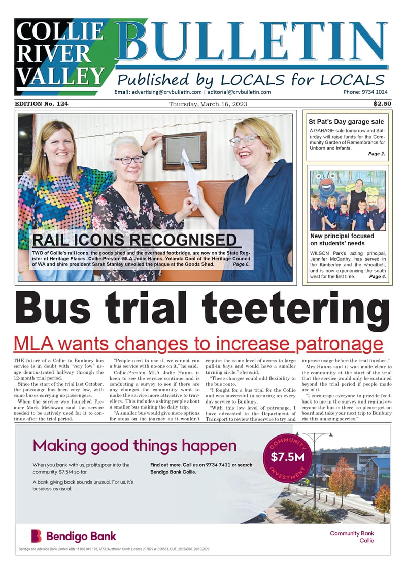 Collie River Valley Bulletin, March 16, 2023 post image