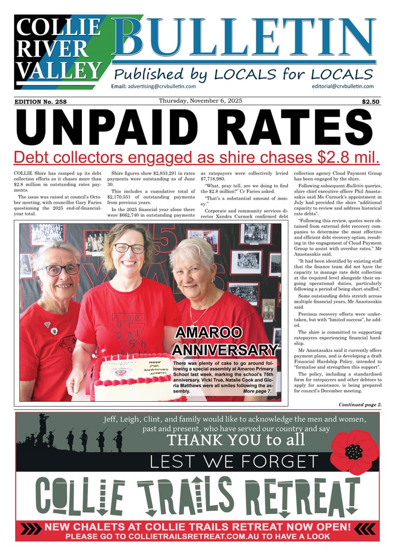 Collie River Valley Bulletin, November 6, 2025 post image